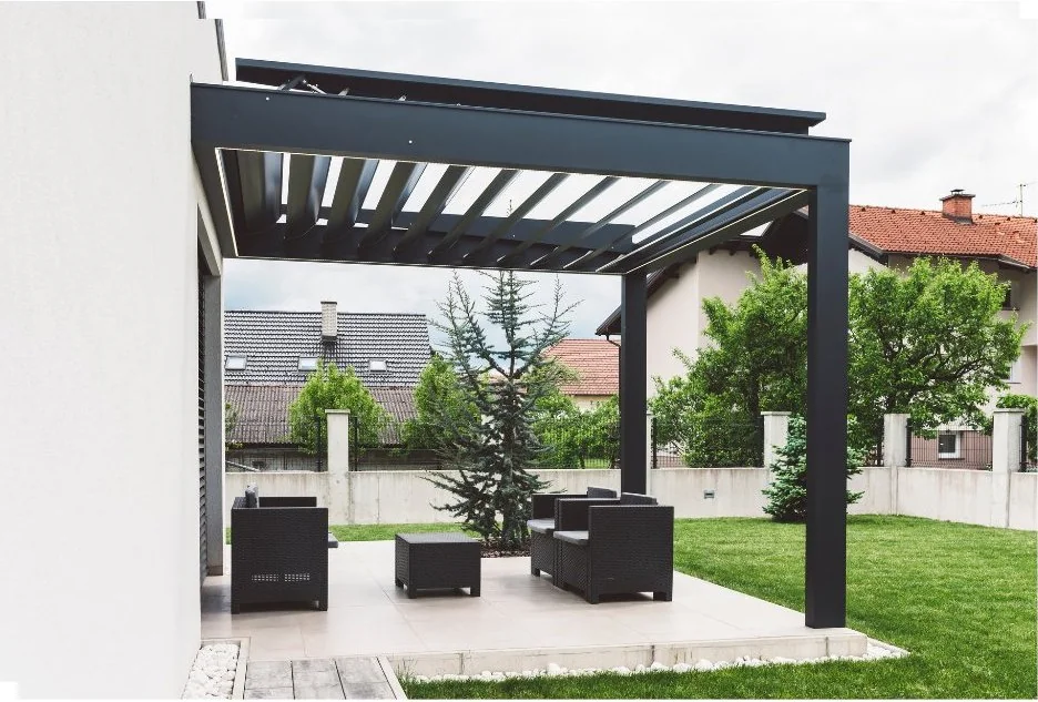 Modern outdoor patio cleaned
